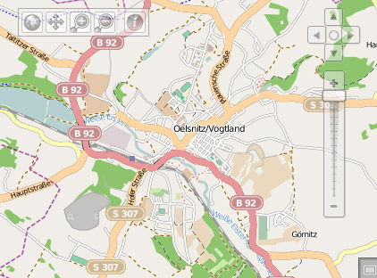 Stadtplan mittels Geoportal Vogtlandkreis